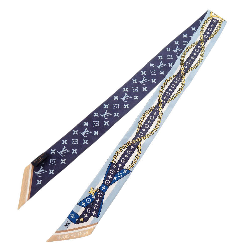 LOUIS VUITTON scarf M96174 silk blue Bandeau BB LV Bow