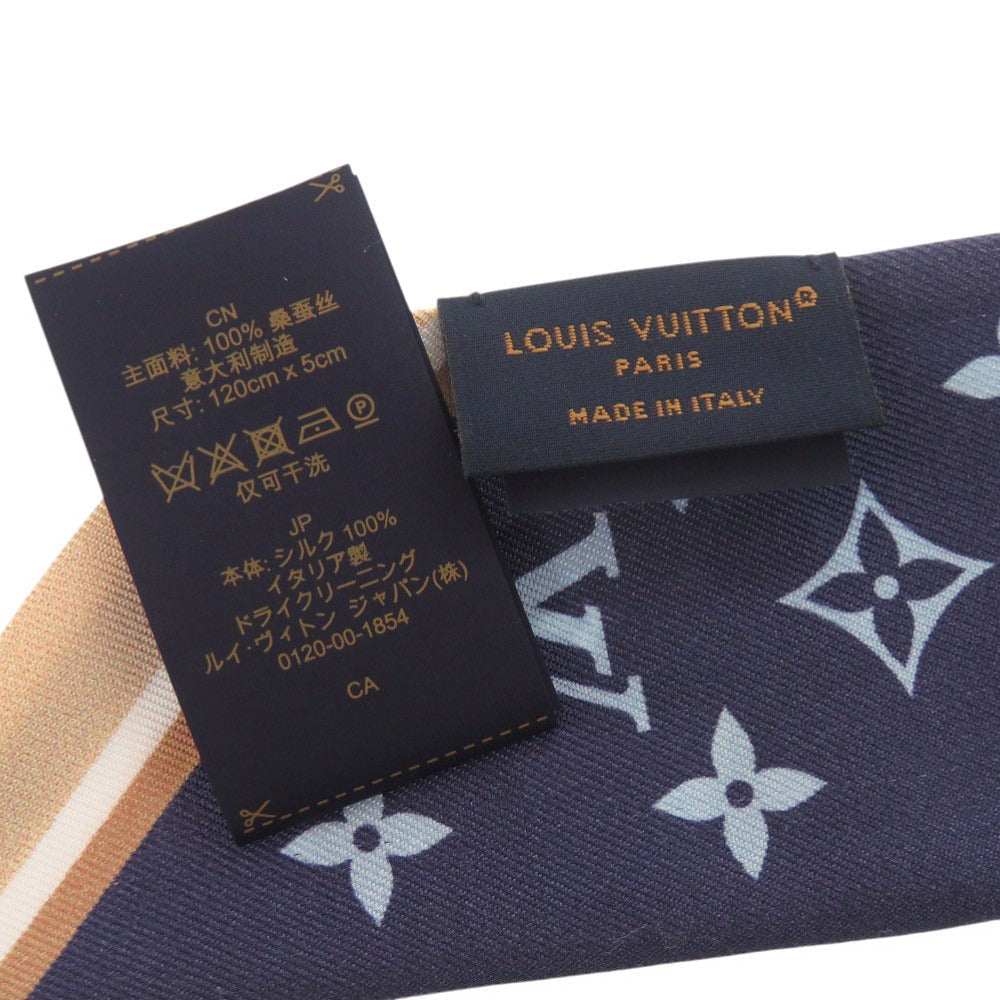 LOUIS VUITTON scarf M96174 silk blue Bandeau BB LV Bow