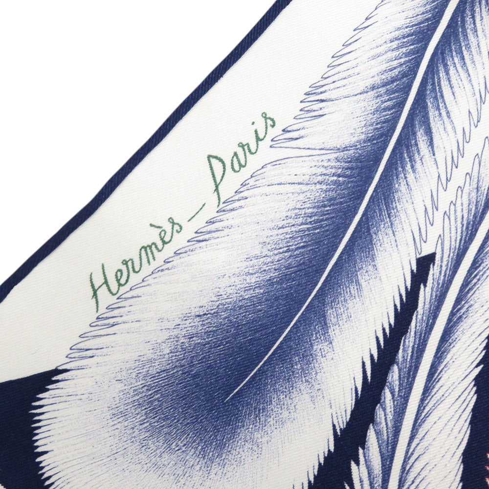 HERMES scarf silk multicolor Carre65 A la Plume Feather
