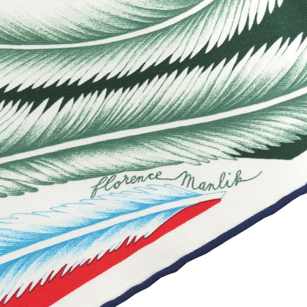 HERMES scarf silk multicolor Carre65 A la Plume Feather