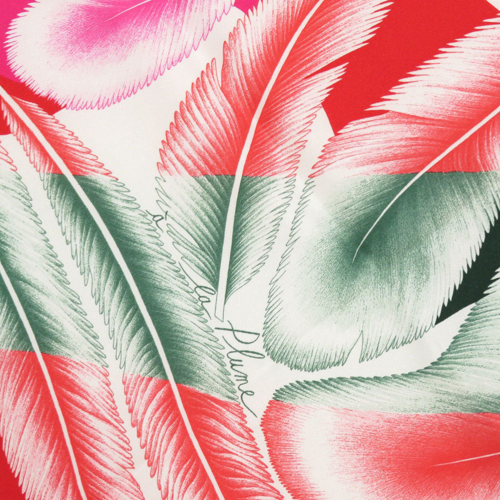HERMES scarf silk multicolor Carre65 A la Plume Feather