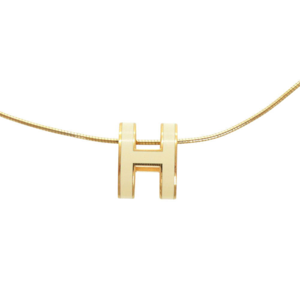 HERMES Necklace metal Ivory Pop Ash Pop H