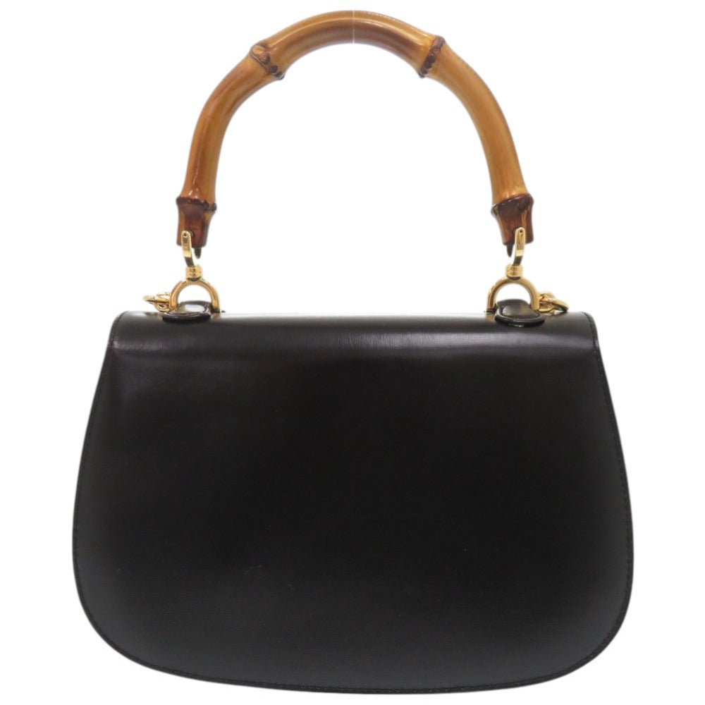 GUCCI Handbag 000 46 0188 leather black 2WAY Bamboo Women