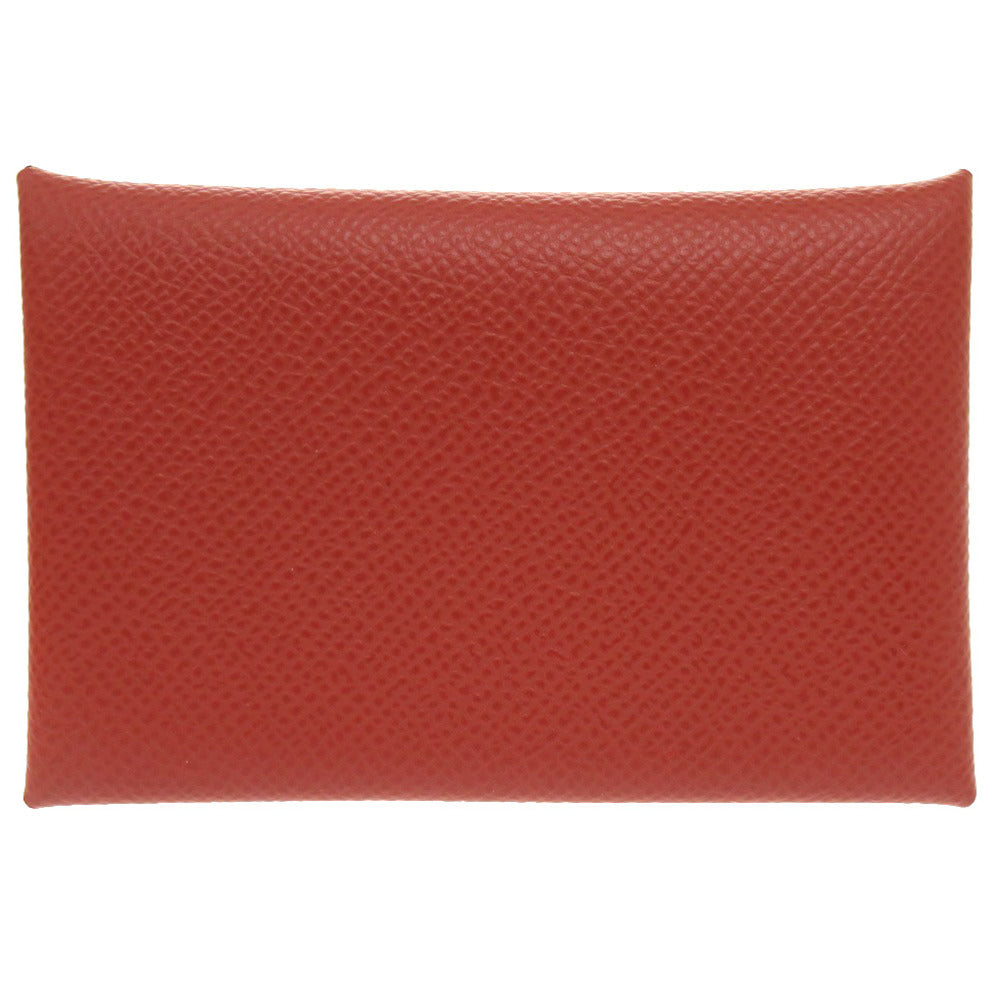 HERMES Card Case Epsom Brick Calvi Women