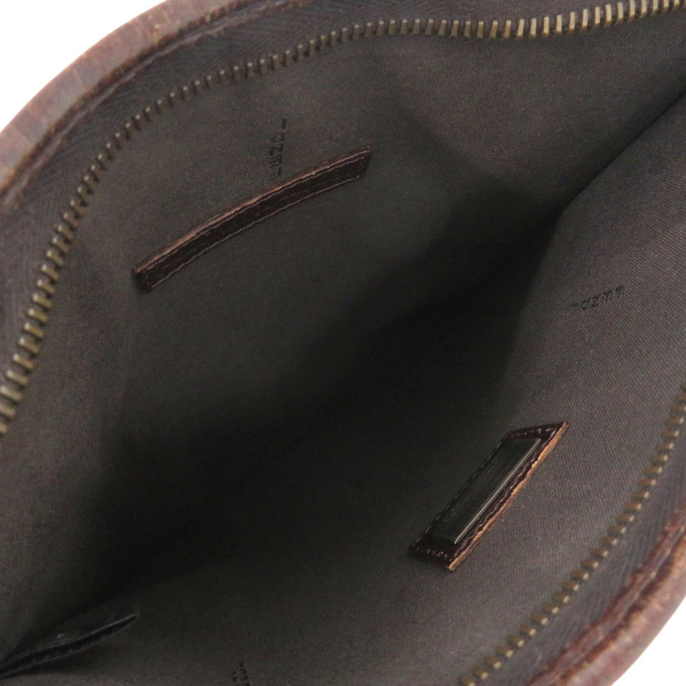 FENDI Shoulder Bag PVC, Leather Brown Zucca Pattern Vintage Sacoche Women