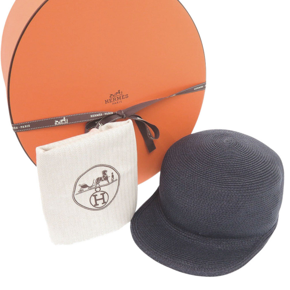 HERMES Other hats Paper, Polyester Navy cap Emma Women 58