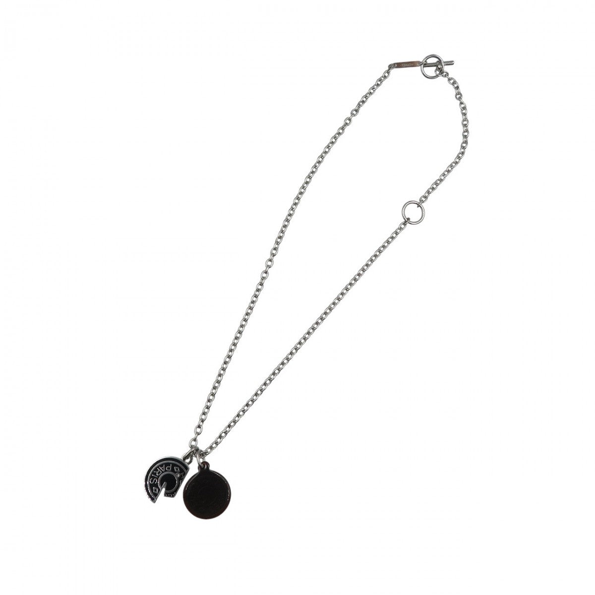 HERMES Necklace Metal, Buffalo Horn Silver carrousel Women