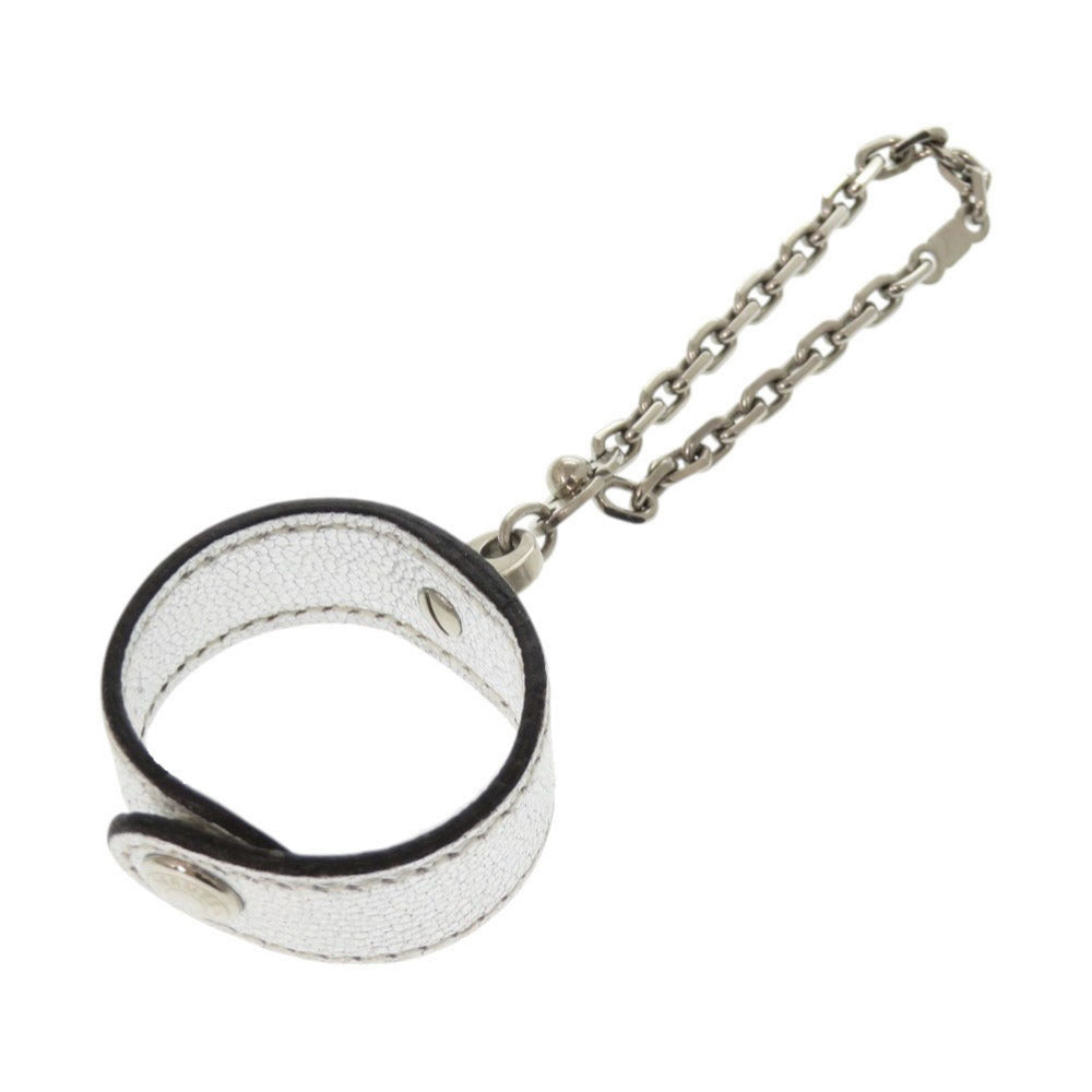 HERMES key ring leather Silver Glove holder Women