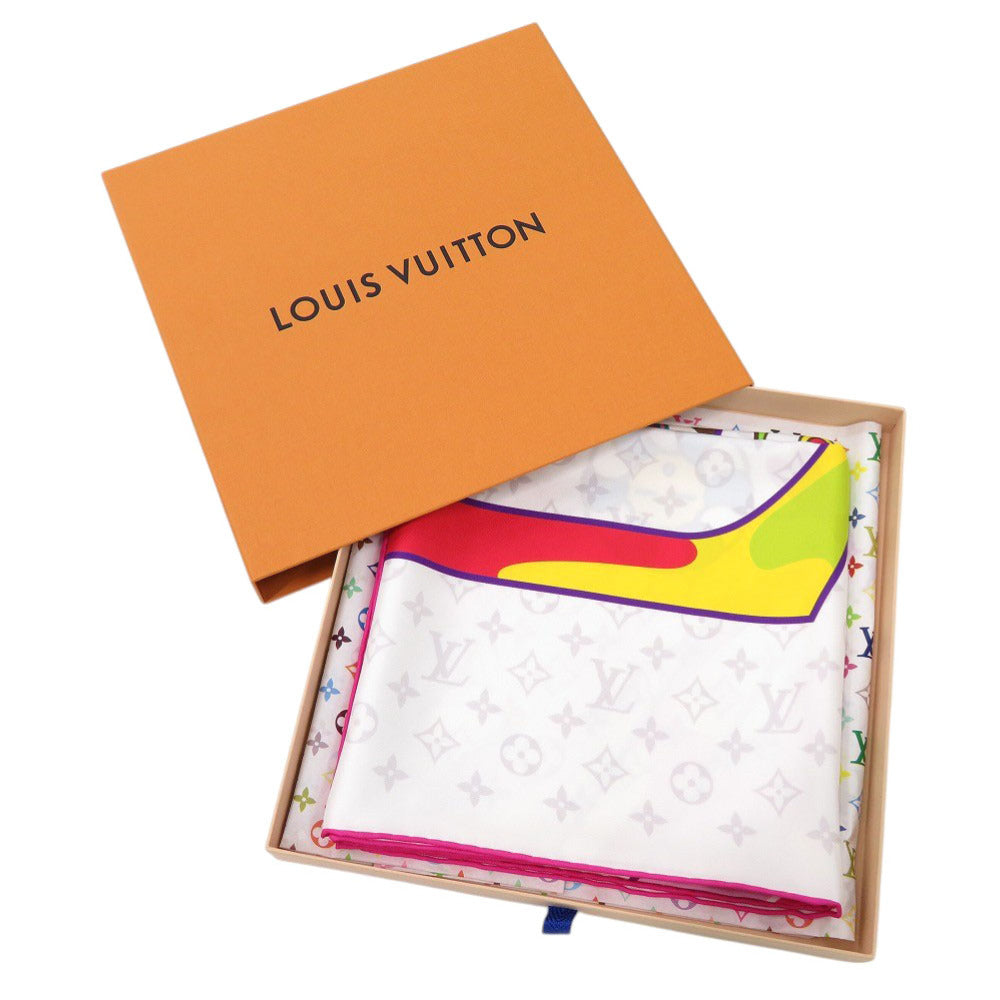 LOUIS VUITTON scarf M96097 silk white LV Ã TM Carre90 Superflat collaboration with Takashi Murakami