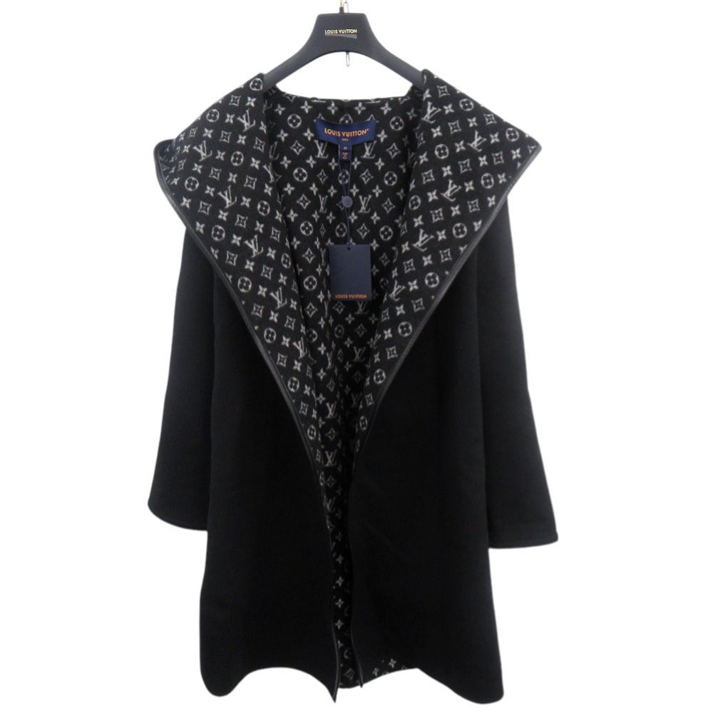 LOUIS VUITTON Other outerwear 1A4PE7 Wool, Silk black hooded wrap coat 34