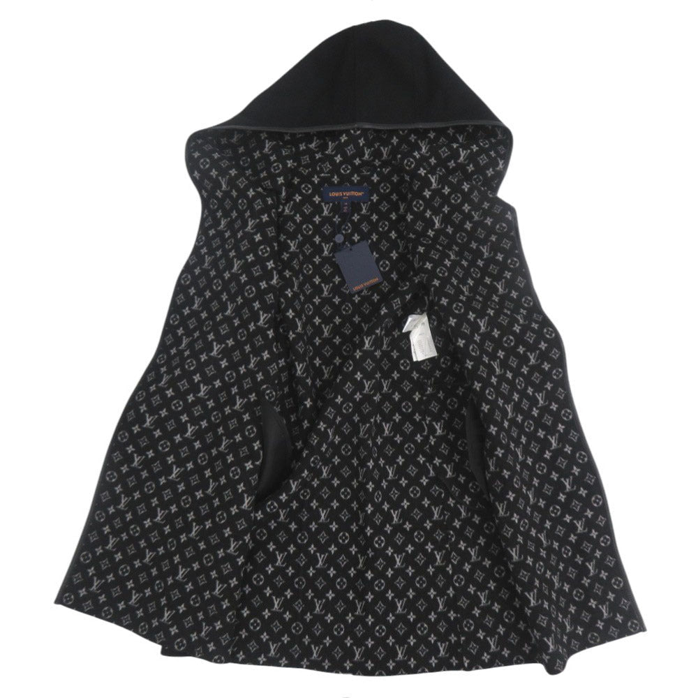 LOUIS VUITTON Other outerwear 1A4PE7 Wool, Silk black hooded wrap coat 34