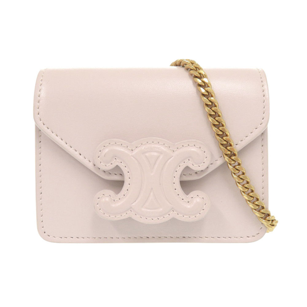 CELINE Shoulder Bag leather Pink type ChainShoulder pouch Triomphe Women