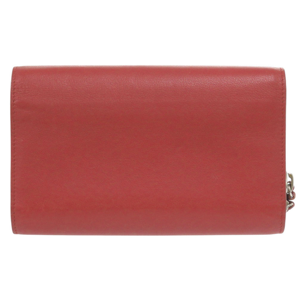 BALENCIAGA Long Wallet Purse 371661 Calfskin Red Women