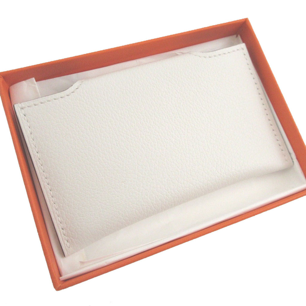 HERMES Card Case Evercolor New White Iliad Women