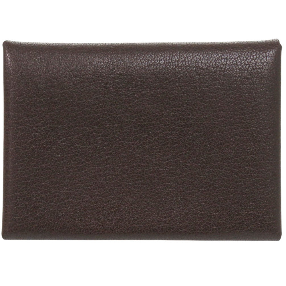 HERMES Coin case Shave Brown Calvi duo Women