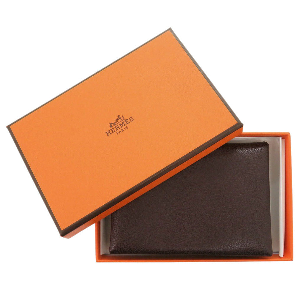 HERMES Coin case Shave Brown Calvi duo Women