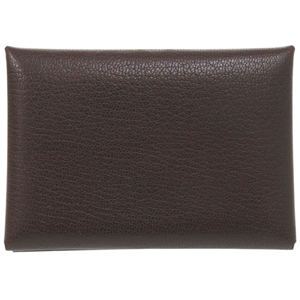 HERMES Coin case Shave Brown Calvi duo Women