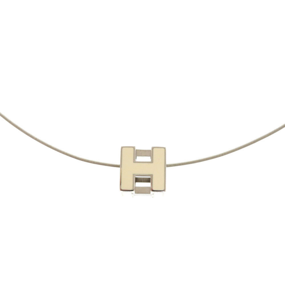HERMES Necklace metal Silver Cardue Ash H-cube Women