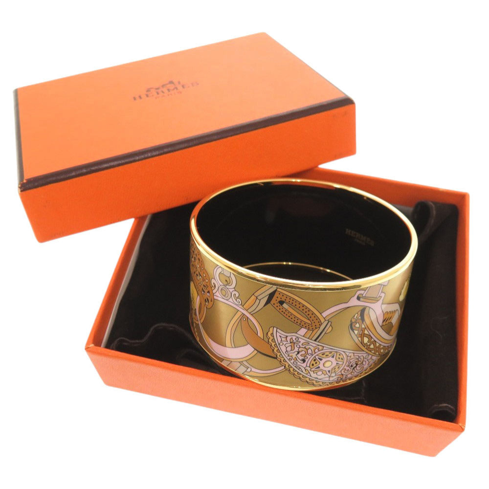 HERMES Bangle metal gold Email TGM Women