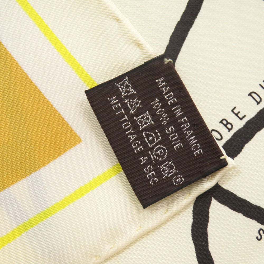 HERMES scarf silk yellow Carre45 ROBE DU SOIR Women