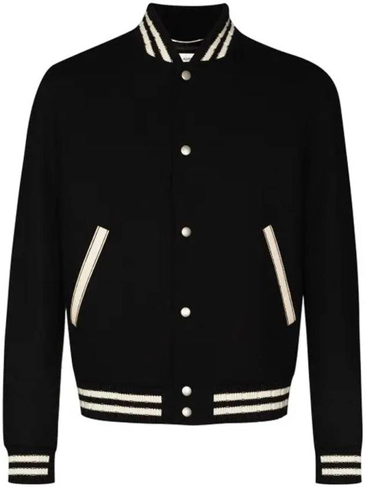 Luxury Saint Laurent Trending 2025 Teddy Wool Bomber Jacket  Black