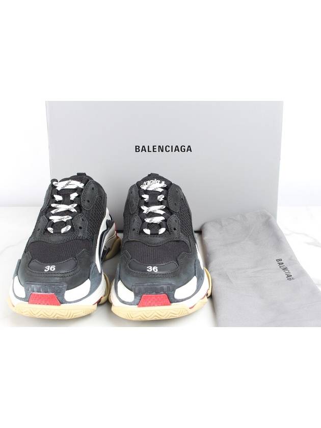 Luxury Balenciaga Trending 2025 Triple S black red sneakers 35 5 225