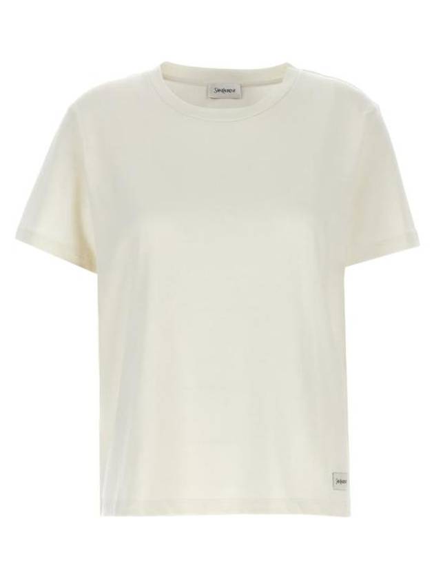 Luxury Saint Laurent Trending 2025 Luxury Saint Laurent Trending 2025 logo patch crewneck t shirt 810277Y37RY 9502