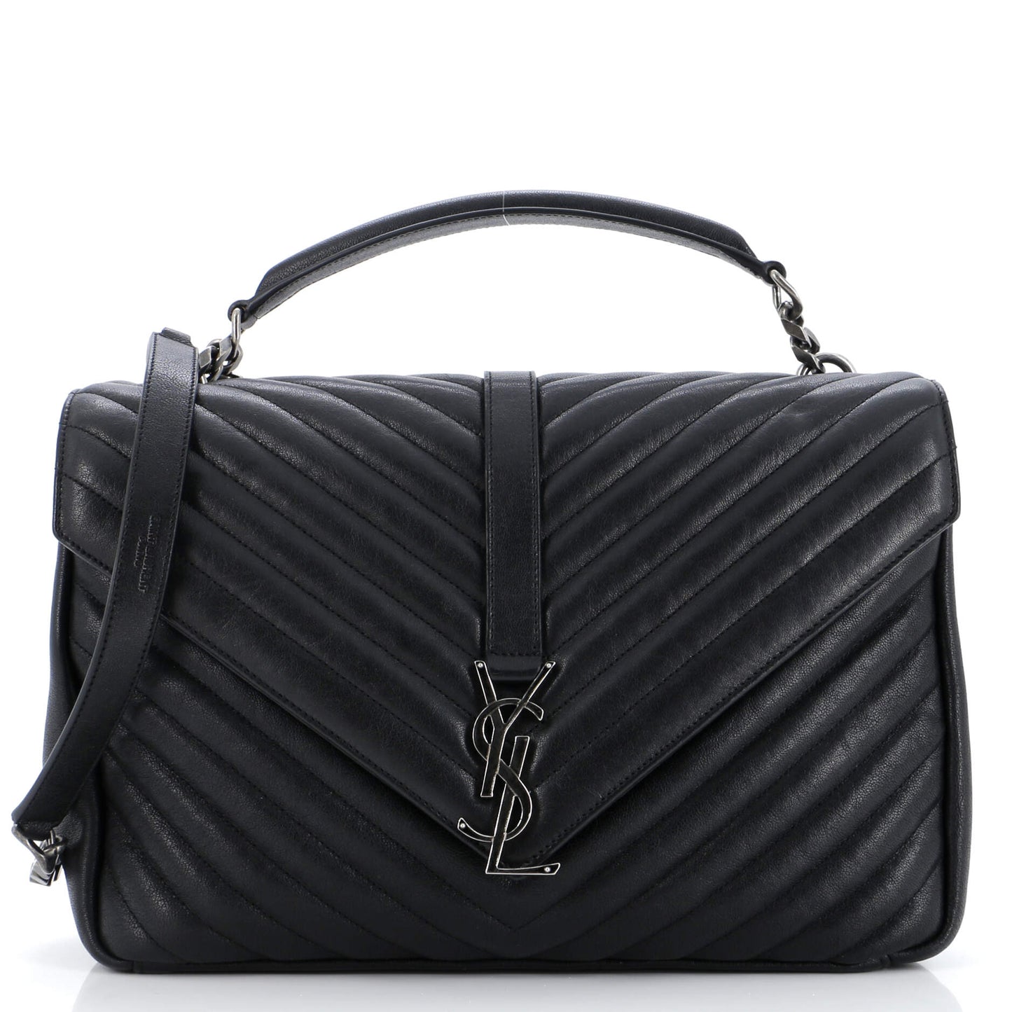 Luxury Saint Laurent Trending 2025 Classic Monogram College Bag Matelasse Chevron Leather Large