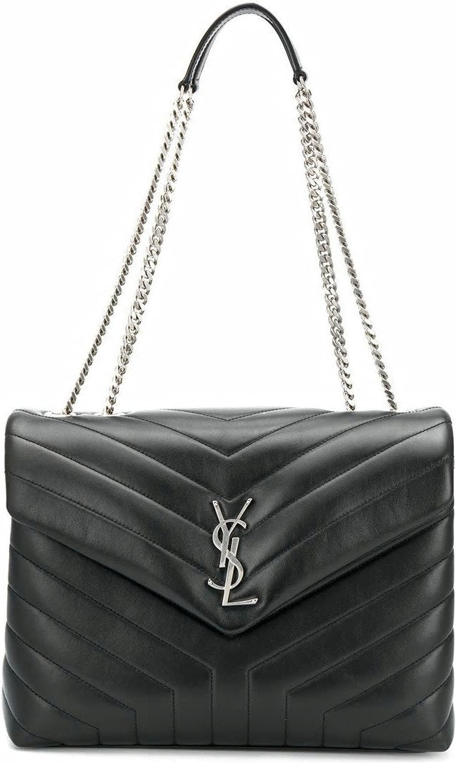 Luxury Saint Laurent Trending 2025 Women's Loulou Logo Plaque Shoulder Bag in Nero/Nero | 574946DV7261000
