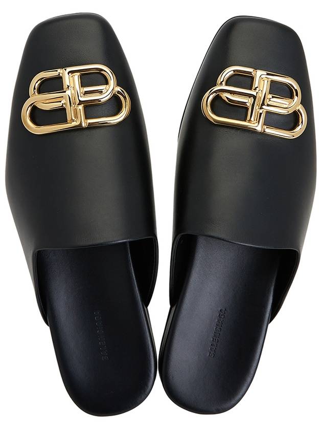 Luxury Balenciaga Trending 2025 BB Logo Leather Mule Black