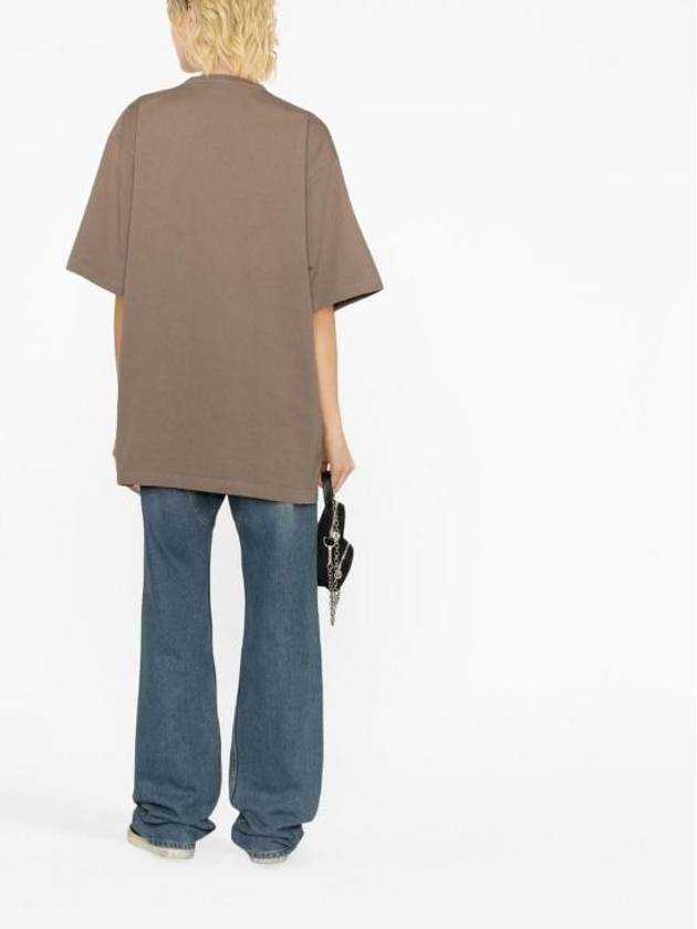 Luxury Balenciaga Trending 2025 Logo Print Short Sleeve T-Shirt Taupe