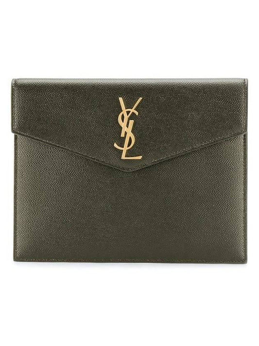 Luxury Saint Laurent Trending 2025 Envelope Uptown Baby Clutch Bag Dark Green