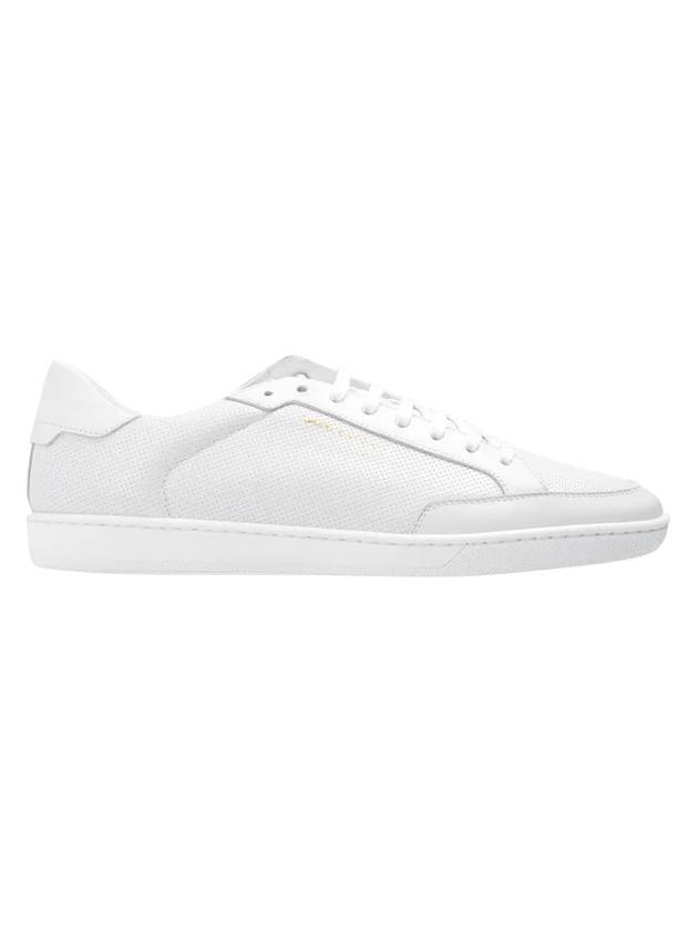 Luxury Saint Laurent Trending 2025 Court Classic Perforated Leather Low Top Sneakers White