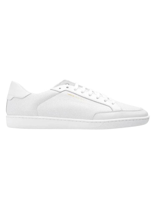 Luxury Saint Laurent Trending 2025 Court Classic Perforated Leather Low Top Sneakers White