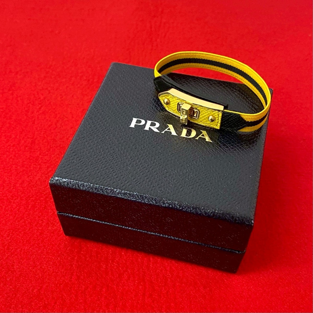 PRADA bracelet Nylon yellow Safiano
