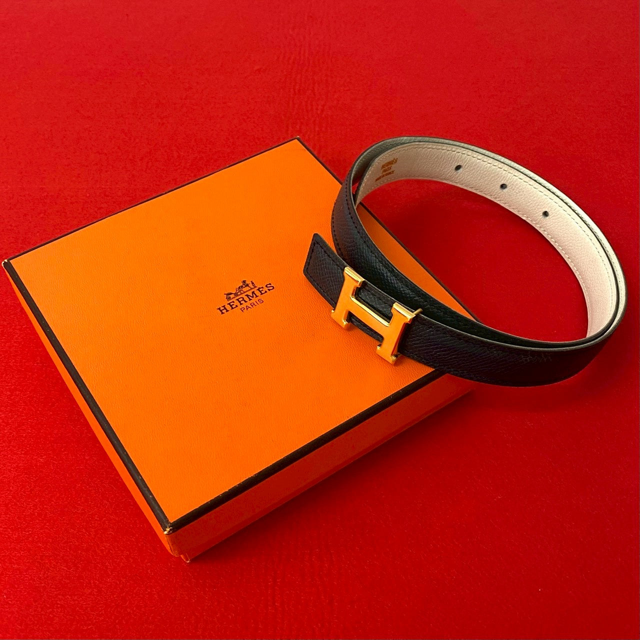 HERMES belt Epsom Navy Constance Mini H Belt 65