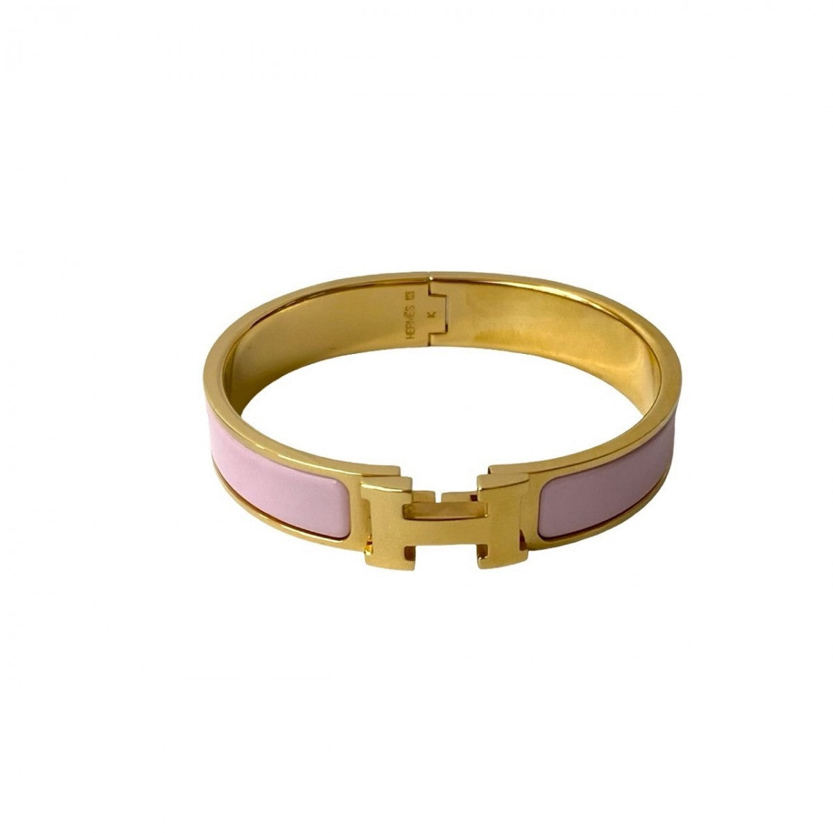 HERMES bracelet metal pink clic H Bangle