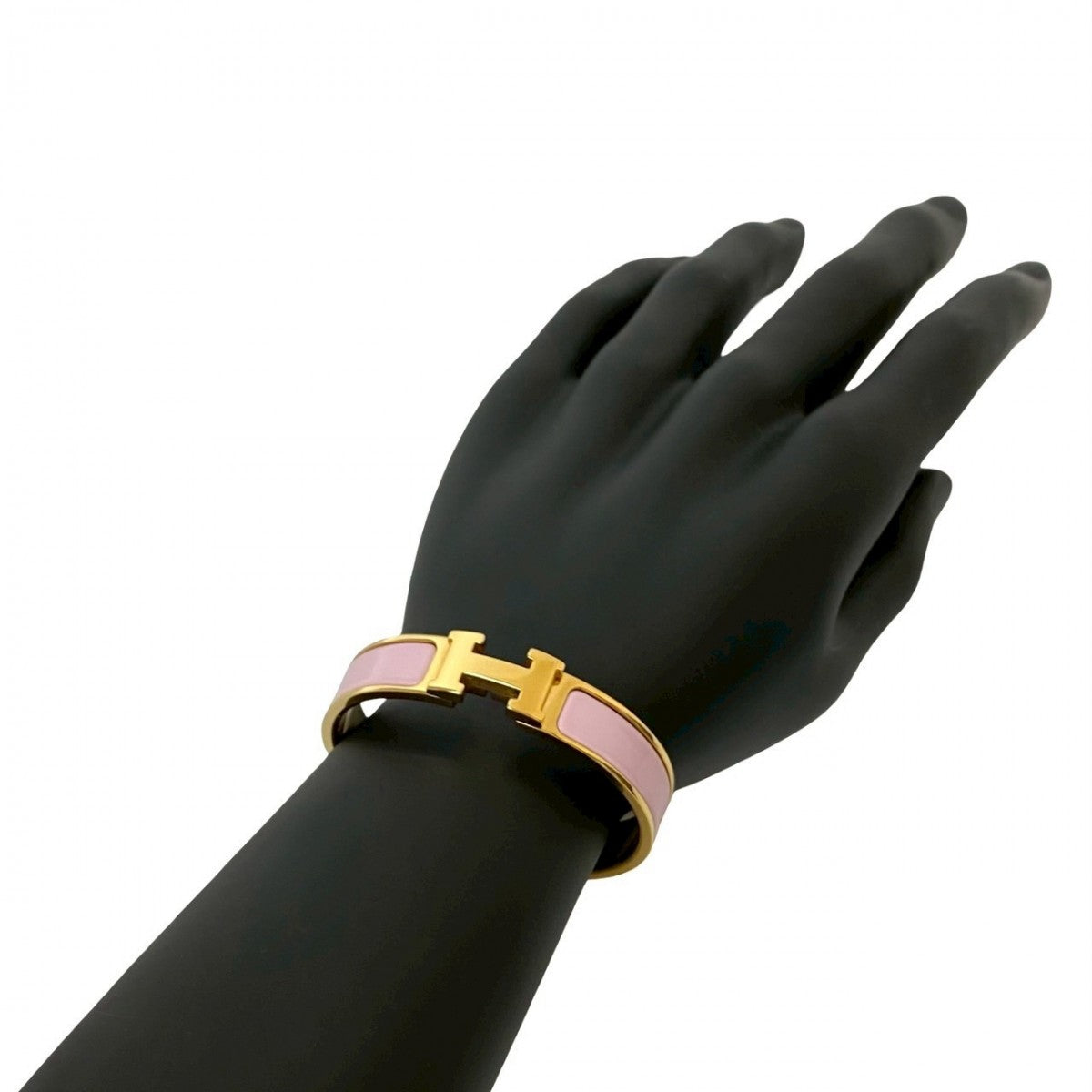 HERMES bracelet metal pink clic H Bangle