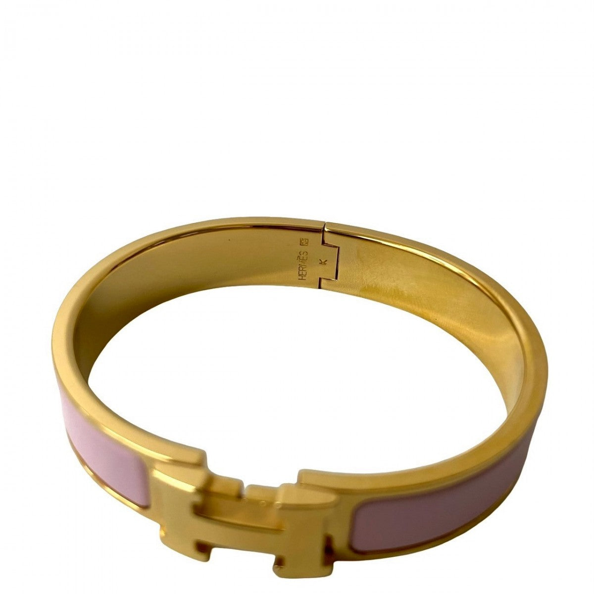 HERMES bracelet metal pink clic H Bangle