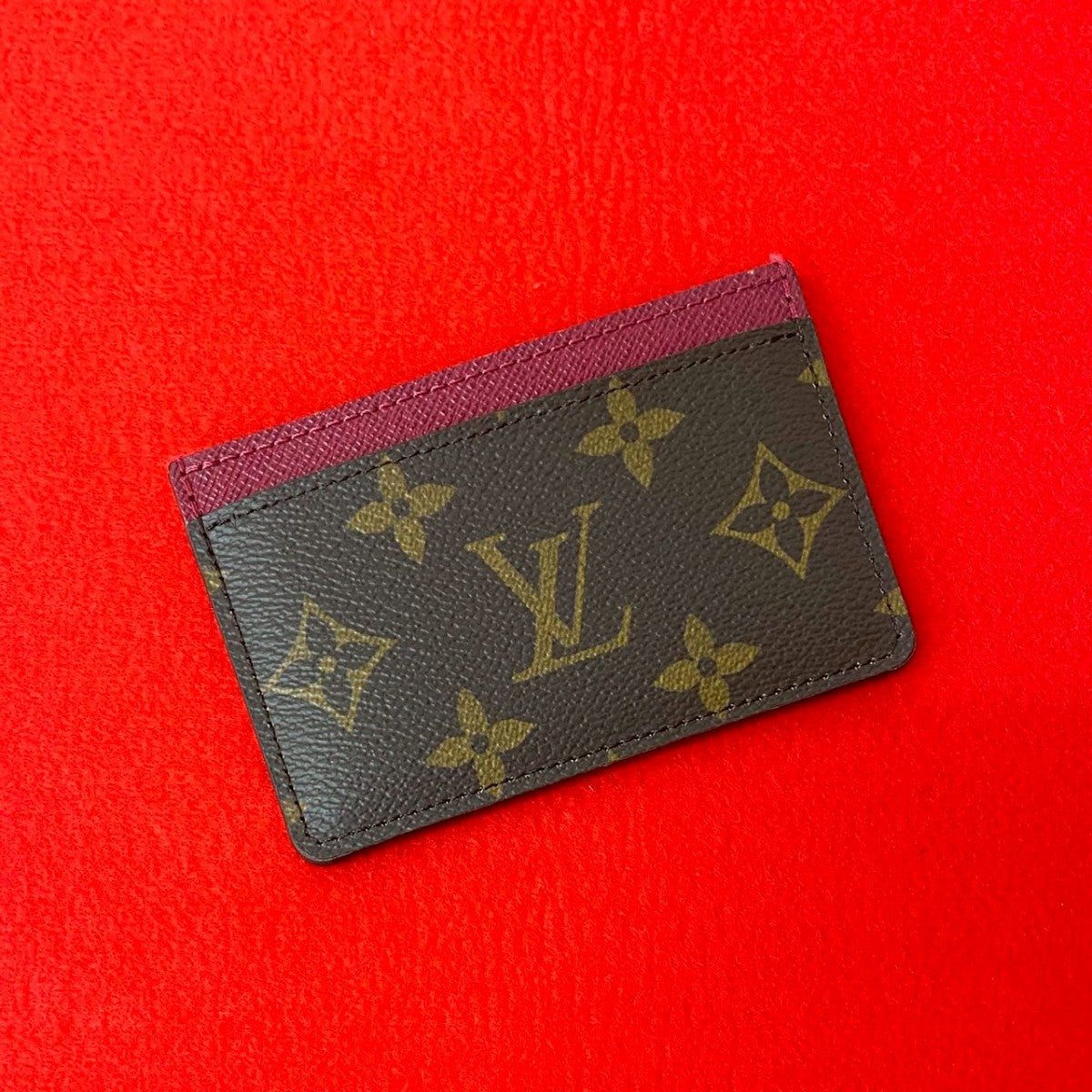 LOUIS VUITTON Card Case leather Brown Monogram Porte Cartesã»Simple