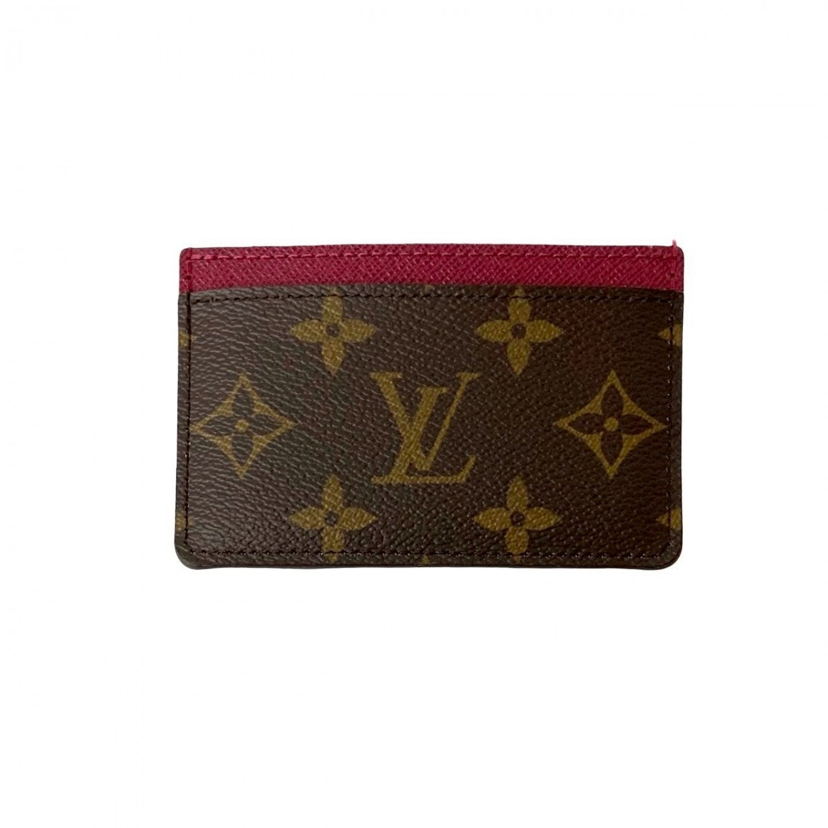 LOUIS VUITTON Card Case leather Brown Monogram Porte Cartesã»Simple