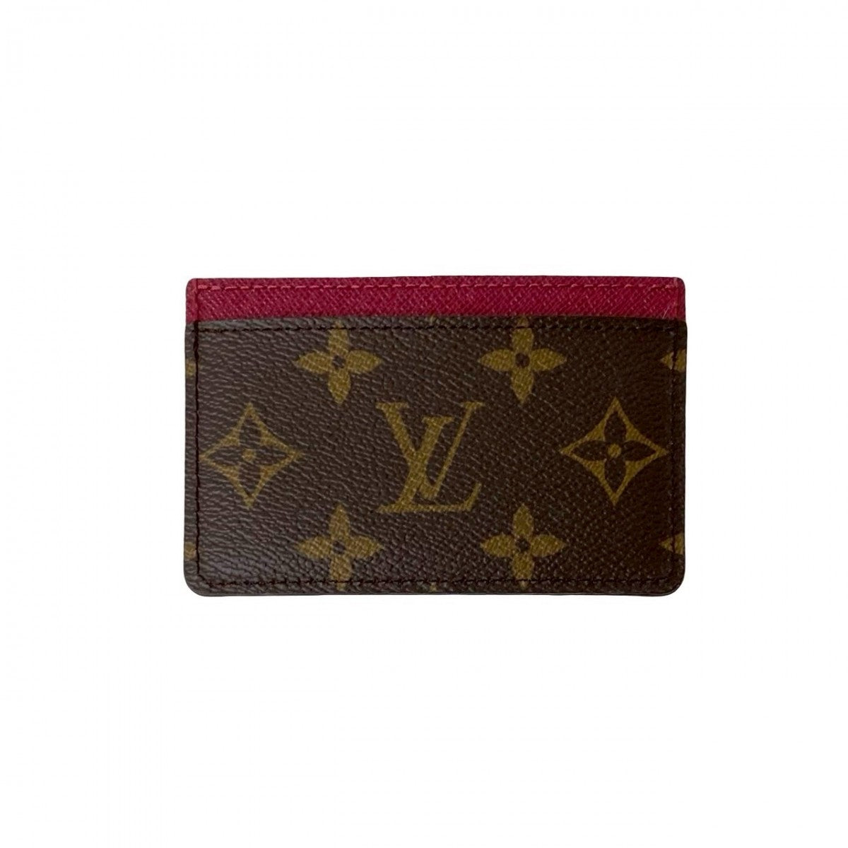 LOUIS VUITTON Card Case leather Brown Monogram Porte Cartesã»Simple