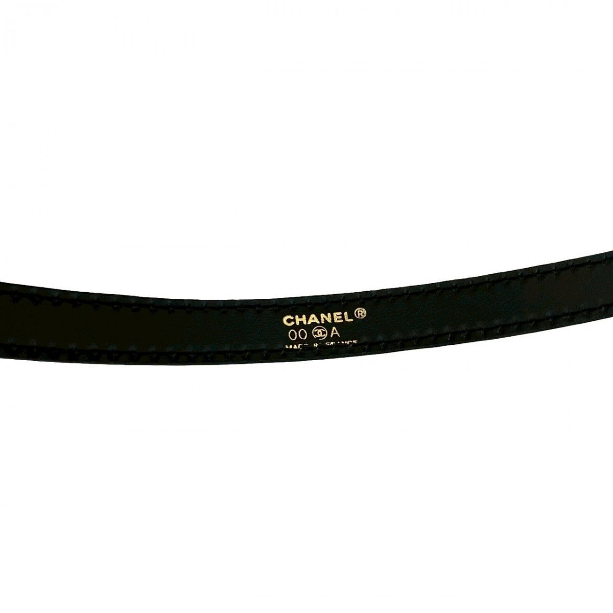 CHANEL belt leather black
