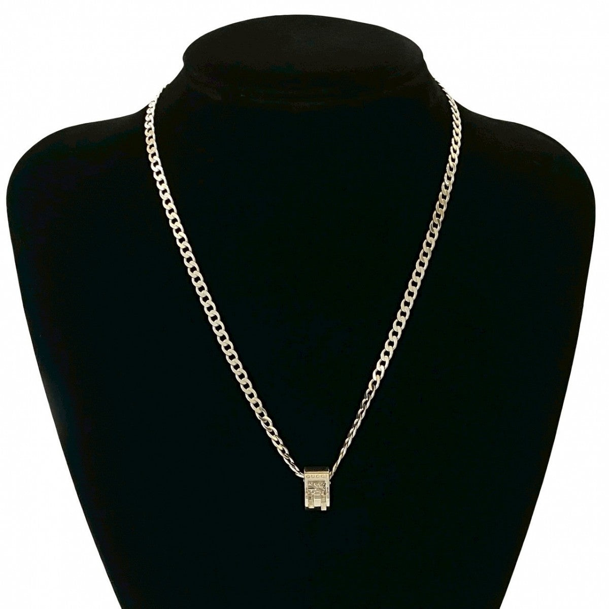 GUCCI Necklace Silver925 Silver Cut Out G Ring Necklace