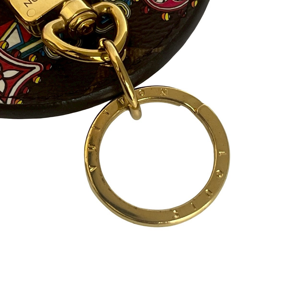 LOUIS VUITTON charm leather Brown Monogram Vivienne Porto Cray Rustre