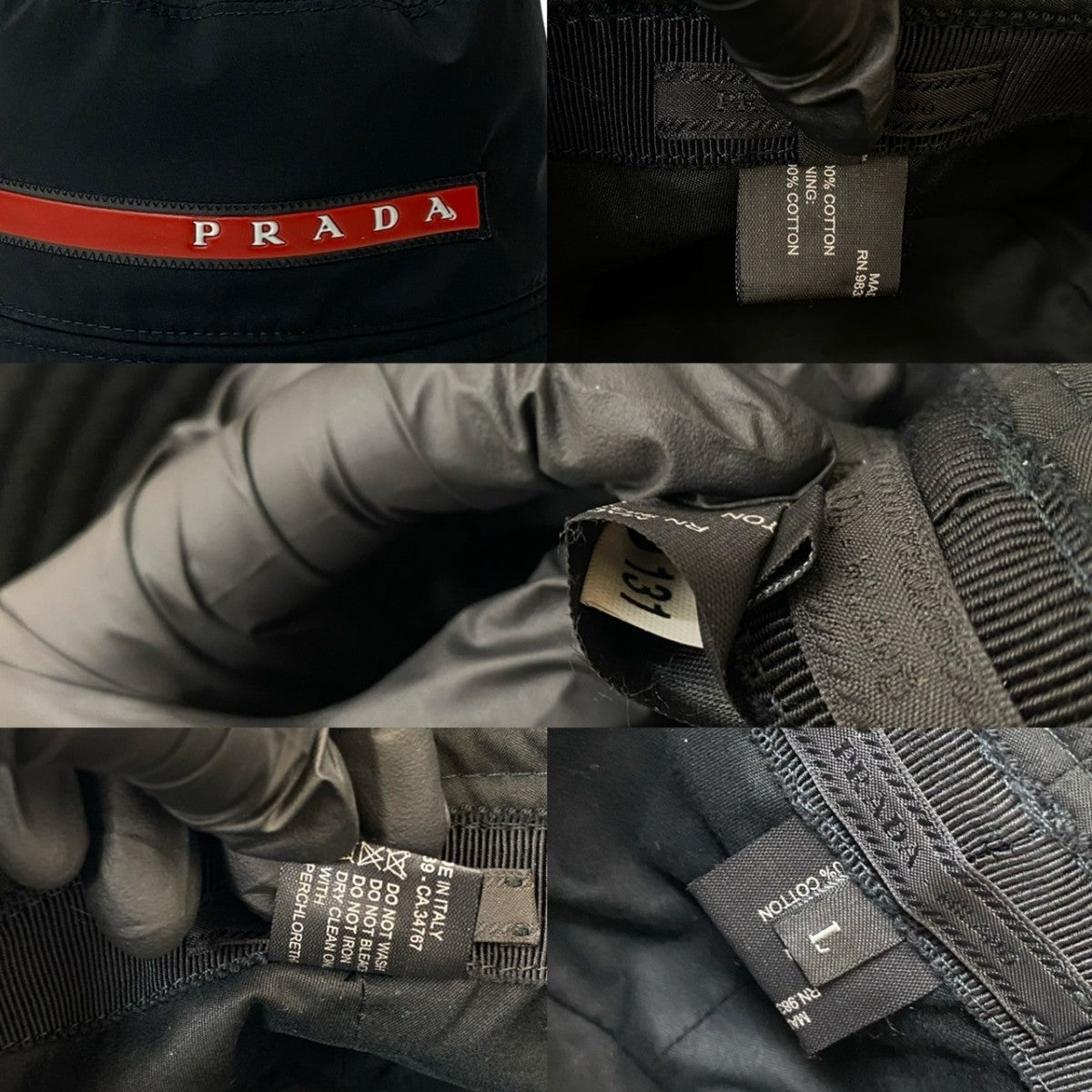 PRADA hat cotton black PURADA SPORTS L