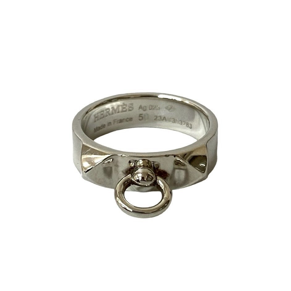 HERMES Ring Silver925 Silver corried cyan ring mens