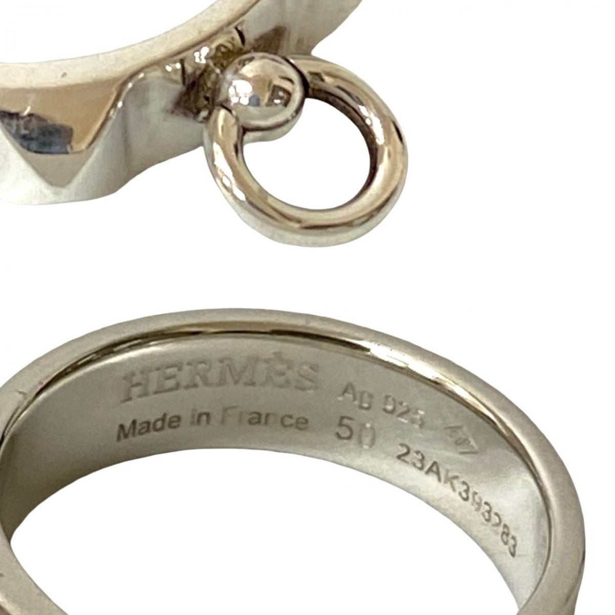 HERMES Ring Silver925 Silver corried cyan ring mens