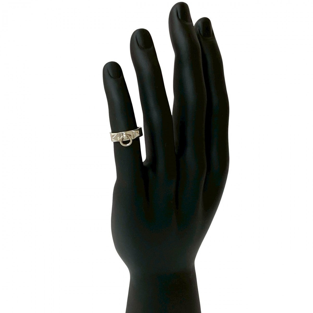 HERMES Ring Silver925 Silver corried cyan ring mens