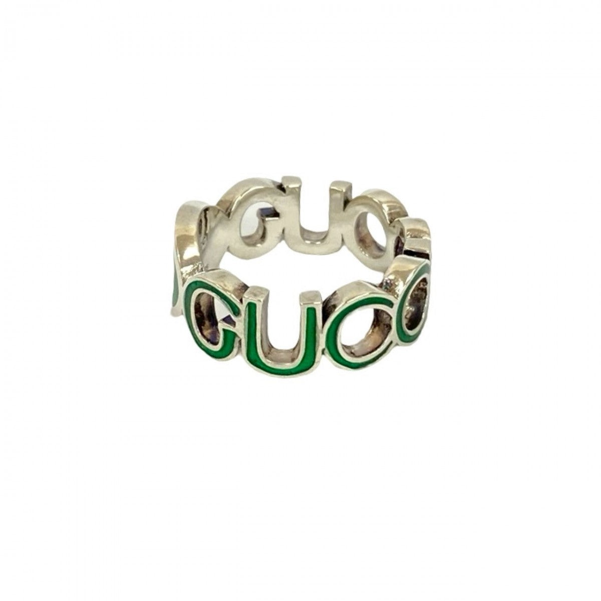 GUCCI Ring Silver925 Silver Interlocking G enamel ring
